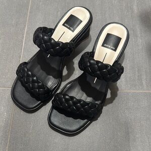 Dolce Vita Black Slide Sandals with Braided Design